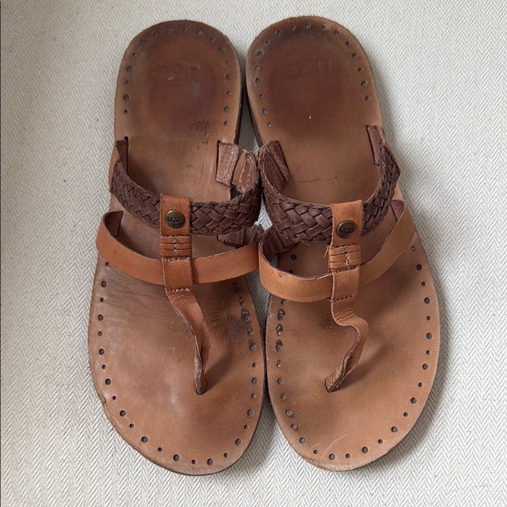 UGG Brown Leather Sandals
